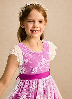 Azazie Maisie Flower Girl Klänningar Klänning A-linje i Spets image7