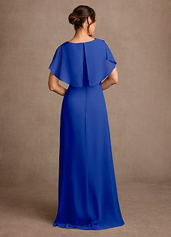 Azazie Frieda Mère de la mariée Robes Robe Trapèze en Mousseline de soie Appliqué Bleu Roi image3