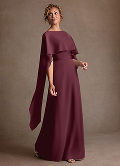 Azazie Marilla Mère de la mariée Robes Robe Trapèze en Mousseline de soie Plissée Cabernet image2