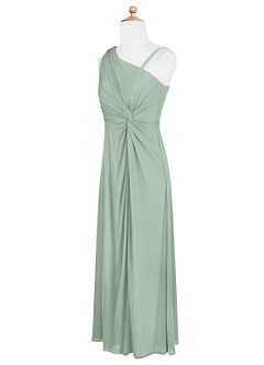 Azazie Brooke Junior Abito A-Line in Maglia Plissettato Agave image7