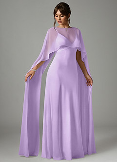 Azazie Stefania Robes de demoiselle d'honneur Robe Trapèze en Satin extensible Lilas image3
