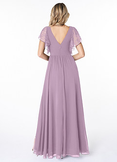 Azazie Zella Bridesmaid Dresses Wisteria A-Line Lace Chiffon Dress image2