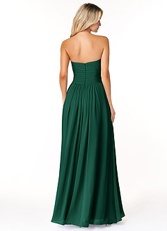 Azazie Yazmin Bridesmaid Dresses Emerald A-Line Sweetheart Neckline Chiffon Convertible Dress image2