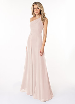 Azazie Dallas Jurken voor bruidsmeisjes Jurk van Chiffon met A-Lijn One-Shoulder Rozenblaadje image1