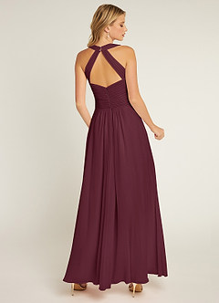 Azazie Claudia Bridesmaid Dresses Cabernet A-Line Sweetheart Neckline Chiffon Dress image3