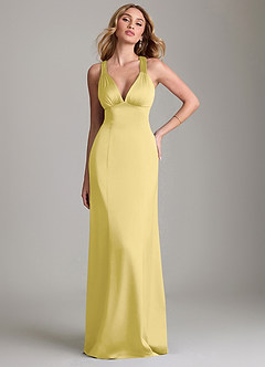 Azazie Cemion Final Sale Dusty Sage A-Line Stretch Satin Dress image1