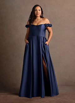 Jessie Navy Rose Straps Gown image7