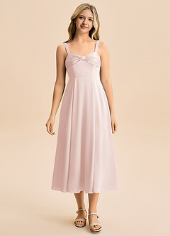 Azazie Ramona Junior Blushing Pink A-Line Sweetheart Neckline Stretch Satin Dress image5