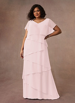 Azazie OHara Abiti per la Madre della Sposa Abito A-Line in Chiffon con Scollo a V Rosa Rossore image12