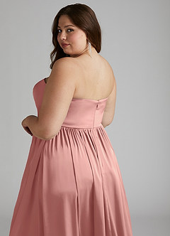 Azazie Morana Final Sale Rosette A-Line Off the Shoulder Stretch Satin Convertible Dress image20