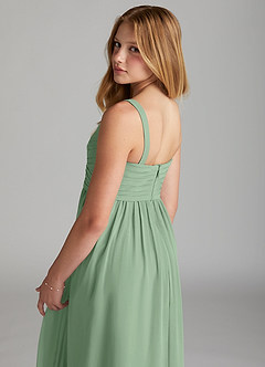Azazie Chanel Junior Jurk van Chiffon met A-Lijn Sweetheart Halslijn Matcha image5