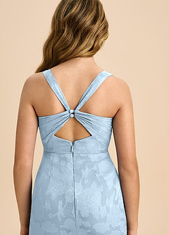 Azazie Mero Junior Robe Fourreau en Blumen-Burnout Plissée Bleu Ciel image2