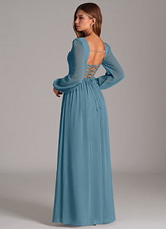 Azazie Maree Robes de demoiselle d'honneur Robe Trapèze en Mousseline de soie Corset Bermude image2