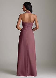 Azazie Clarisa Bridesmaid Dresses Sangria A-Line Pleated Chiffon Dress image2