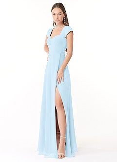Azazie Hainsly Bridesmaid Dresses Sky Blue A-Line Sweetheart Neckline Chiffon Dress image3