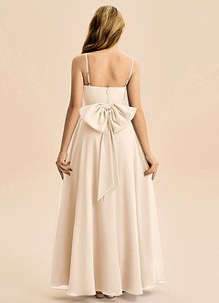Azazie Bear Junior White Alabaster A-Line Pleated Chiffon Dress image2