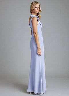 Azazie Taro Bridesmaid Dresses Lavender Sheath Bow Chiffon Dress image4