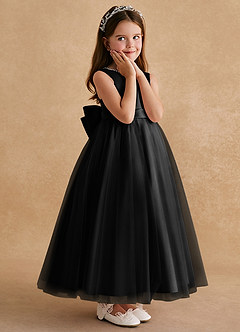 Azazie Cookie Flower Girl Klänningar Klänning A-Line i Tyll Rosett image3