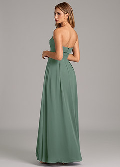 Azazie Lucienne Bridesmaid Dresses Eucalyptus A-Line Strapless Chiffon Convertible Dress image2