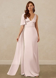 Christian Siriano Bridal for Azazie 1011 Robes de demoiselle d'honneur Robe Sirène en Satin extensible Arc Rose Pâle image6