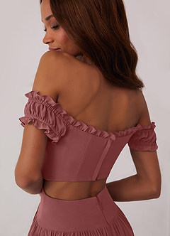 Barbie ♥ Azazie Bridesmaid Dresses Amethyst A-Line Off the Shoulder Chiffon Convertible Dress image6