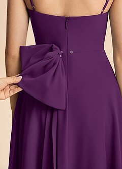 Azazie Bear Junior Grape A-Line Pleated Chiffon Dress image8