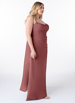 Azazie Mai Brautjungfernkleider Etui Plissee Chiffon Kleid Amethyst image10