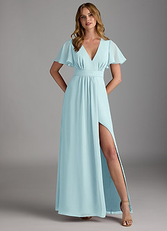Azazie Zaniah Bridesmaid Dresses Sea Glass A-Line Chiffon Dress image1