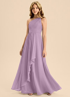 Azazie Skye Junior Wisteria A-Line Pleated Chiffon Dress image3