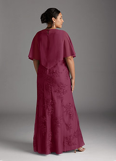 Azazie Whilhelmina Mother of the Bride Dresses Mulberry Mermaid Lace Chiffon Dress image13