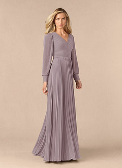 Azazie Zina Mother of the Bride Dresses Dusk A-Line Pleated Chiffon Dress image2