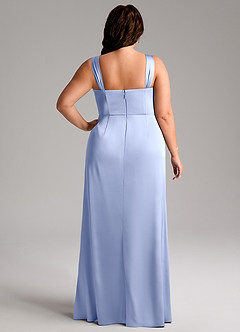 Azazie Denice Robes de demoiselle d'honneur Robe Fourreau en Satin extensible Plissée Eis image11