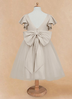 Azazie Kaeya Flower Girl Dresses Frost A-Line Bow Tulle Dress image6