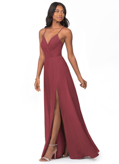 Azazie Everleigh Bridesmaid Dresses Merlot A-Line Sweetheart Pleated Chiffon Dress image6