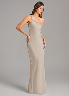 Azazie Monroe Bridesmaid Dresses Frost Mermaid One Shoulder Stretch Satin Dress image5