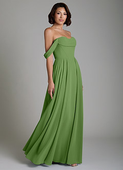 Azazie Loisa Bridesmaid Dresses Basil A-Line Corset Chiffon Convertible Dress image6