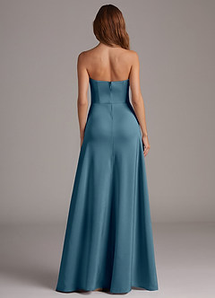 Azazie Wren Jurken voor bruidsmeisjes Converteerbaar Jurk van Stretch Satijn met A-Lijn Strapless Bermuda image5