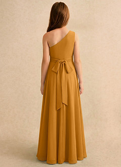 Azazie Puddles Girls Formal Flower Girl Klänningar Klä A-Line i Chiffong Ena axeln image2