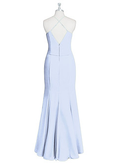 Azazie Carolina Bridesmaid Dresses Ice Mermaid Ruched Chiffon Dress image7