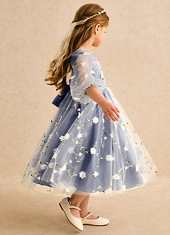 Azazie Elowen vestidos de niña de las flores Vestido Tormenta de Encaje de Línea A con Escote corazón image6