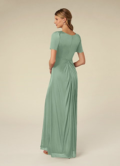 Azazie Bessie Mother of the Bride Dresses Matcha A-Line Pleated Mesh Dress image5