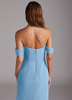 Azazie Saige Bridesmaid Dresses Powder Blue A-Line Off the Shoulder Chiffon Convertible Dress image6