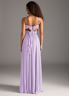 Azazie Zeya Bridesmaid Dresses Lilac A-Line Pleated Mesh Dress image5