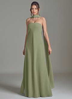 Azazie Ilana Bridesmaid Dresses Pistachio A-Line Strapless Chiffon Dress image3