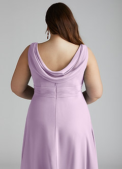 Azazie Karina Jurken voor bruidsmeisjes Jurk van Chiffon met A-Lijn Geplooid Frosted Lila image15