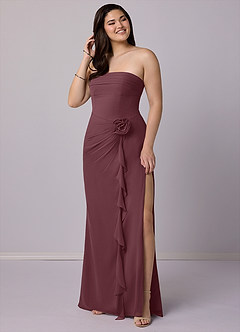 Barbie ♥ Azazie Bridesmaid Dresses Sangria Sheath Strapless Chiffon Convertible Dress image7