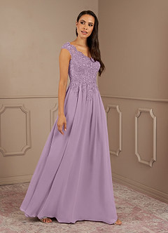 Azazie Amethyst Mother of the Bride Dresses Wisteria A-Line V-Neck Sequins Chiffon Dress image3