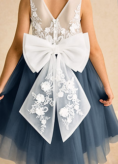 Azazie Lina Flower Girl Dresses Ivory Neptune Ball-Gown Lace Dress image7