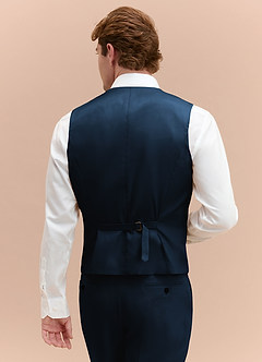 front William Navy Blue Comfort Blend Suit Vest