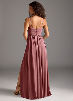Azazie Alia Bridesmaid Dresses Amethyst A-Line Pleated Stretch Satin Dress image8